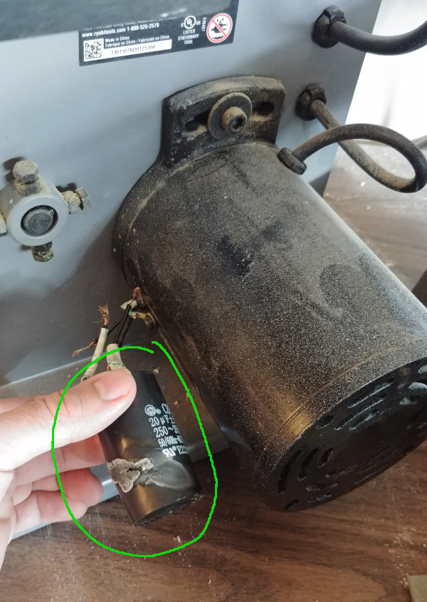 ryobi-capacitor-burnt